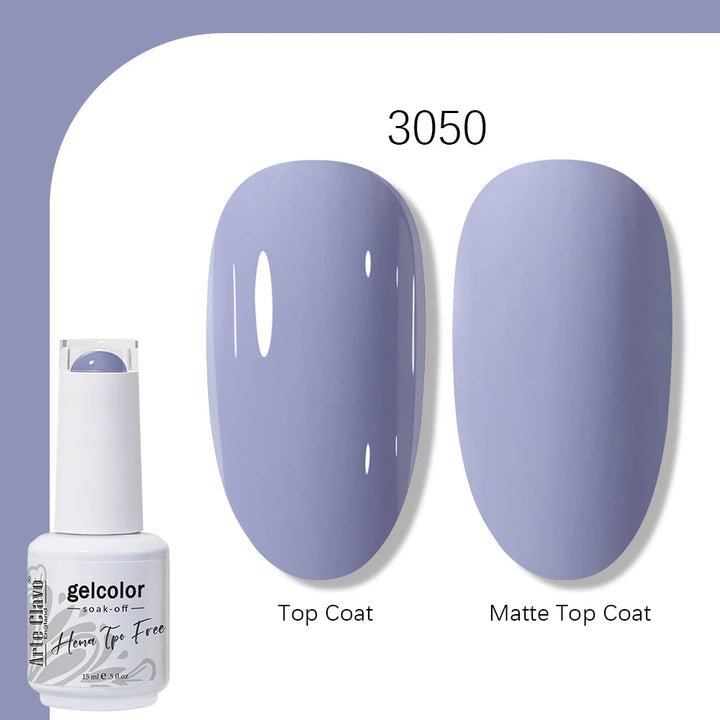 Arte Clavo Solid Color Gel Nail Polish 15ml Soak Off UV LED Gel Semi-Permanent Glitter Polish For Manicure Nail Art Salon Gel