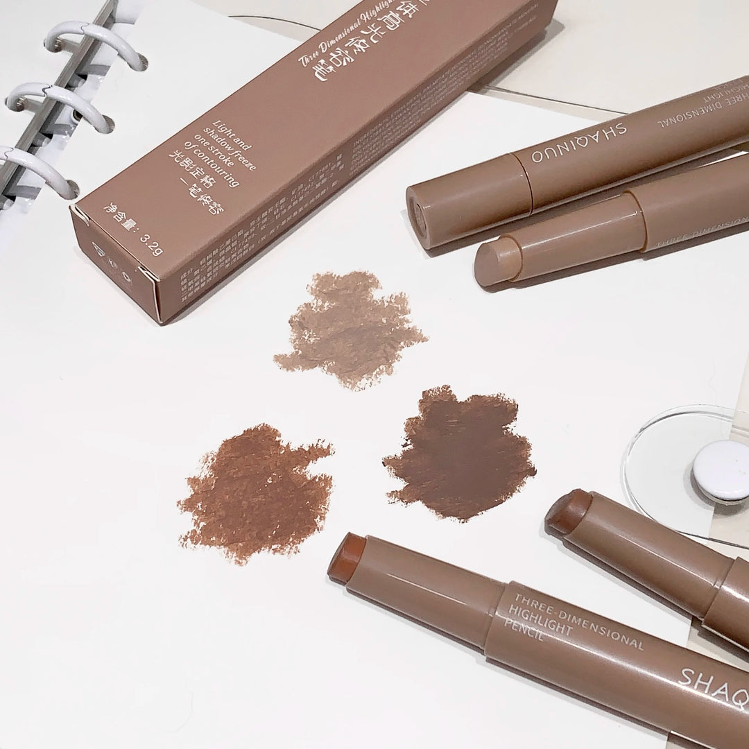 SHAQINUO Matte Nose Shadow Contour Pen Smooth Cream Texture Natural Long-lasting Not Easy to Smudge 3D Facial Contour Stick