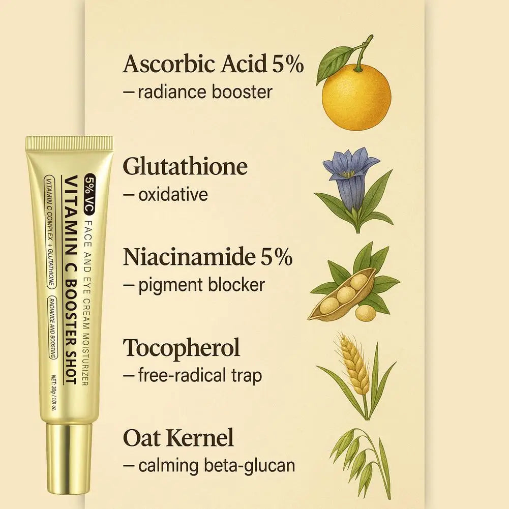Vitamin C Booster Serum Glutathione Niacinamide V E Brightening Firming Moisturizer Hydrating Lightweight Serum for Face Care