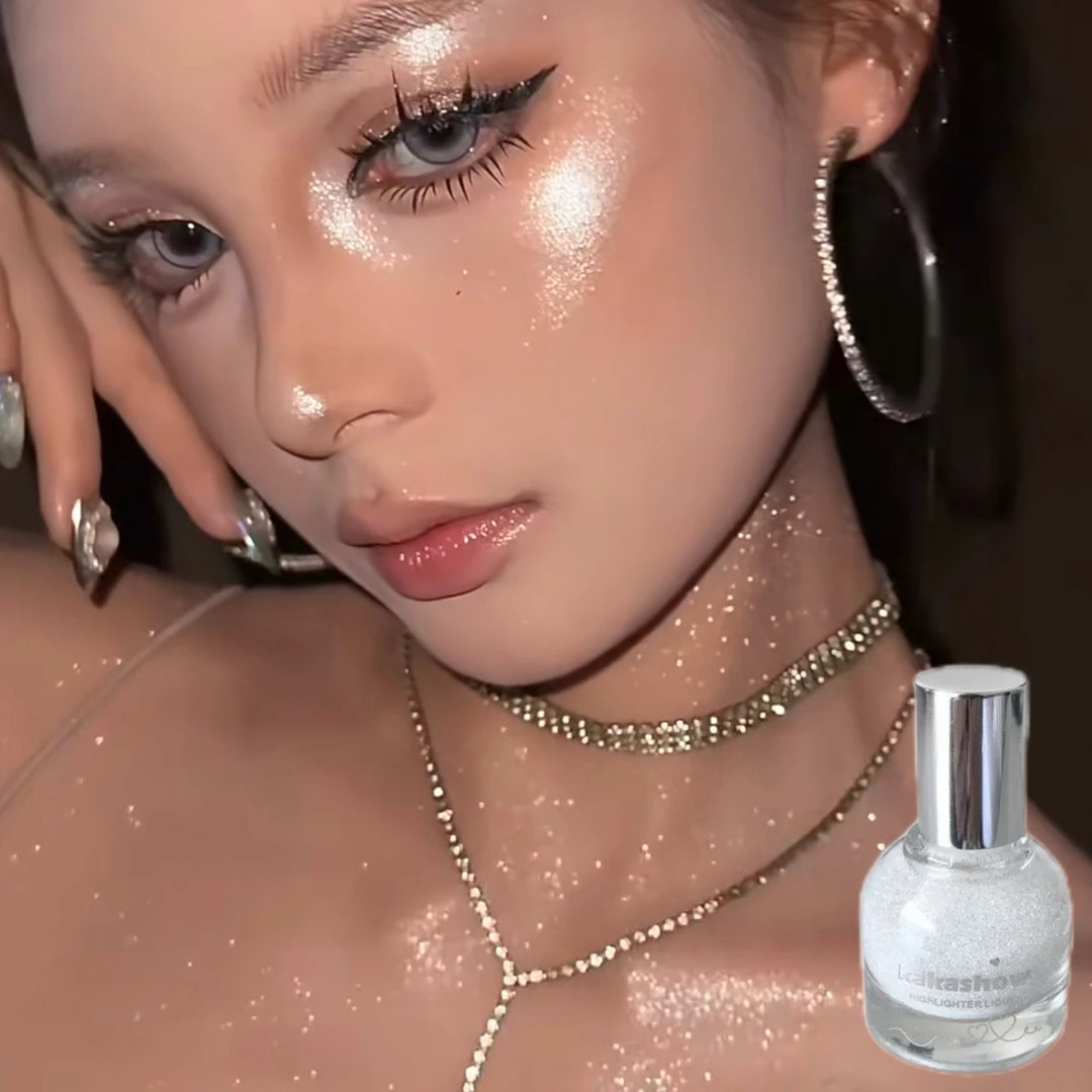 kakashow Liquid Highlighter Diamonds Ball Longlasting Shimmer Glow Brightening Glitter Multifunctional for Face Eyes Body