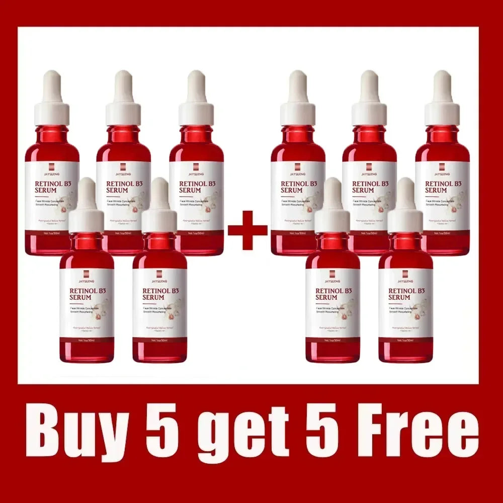Jaysuing Anti-Aging Retinol B3 Facial Serum Reduce Wrinkle Remove Wrinkle Fine Lines Around Eyes Neck Wrinkle Skin Care Produce
