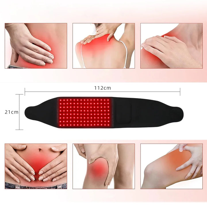 660nm 850nm LED Red Infrared Light Therapy Belt for Face and Body Back Knee Hands Feet Relief Portable Light Therapy Belt Pad
