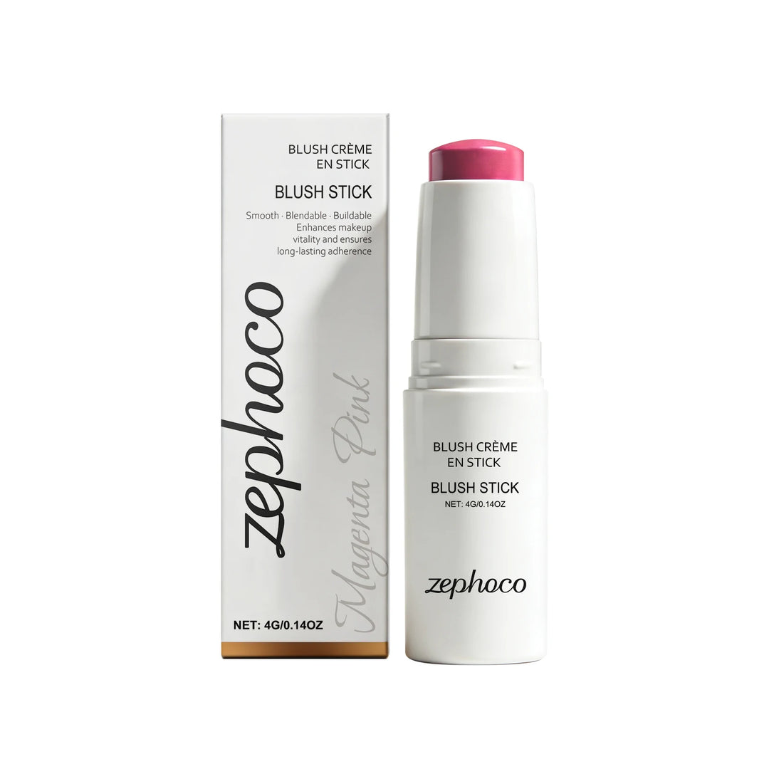 Portable Cream Blush Stick Soft Mist Finish Hydrating Long-Wear Blendable Smooth Lightweight On-the-Go Cheek Blush