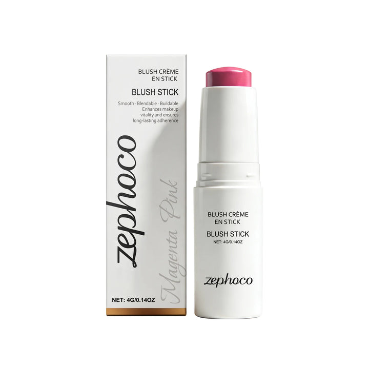 Portable Cream Blush Stick Soft Mist Finish Hydrating Long-Wear Blendable Smooth Lightweight On-the-Go Cheek Blush
