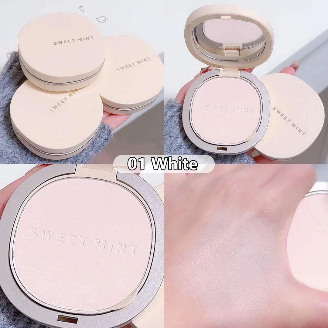 Pressed Powder Transparent White Brighten Oil Control Waterproof Concealer Lasting Natural Face Makeup Setting Powder Cosmetic