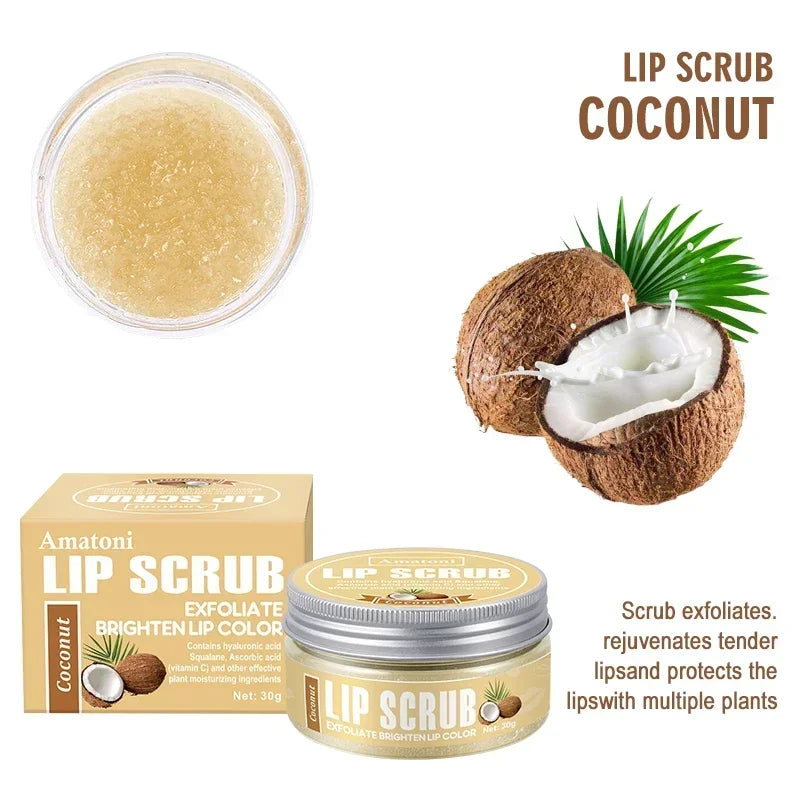 Lip scrub 30g raspberry vanilla coconut watermelon lip brighten exfoliating lip moisturizing gift for women