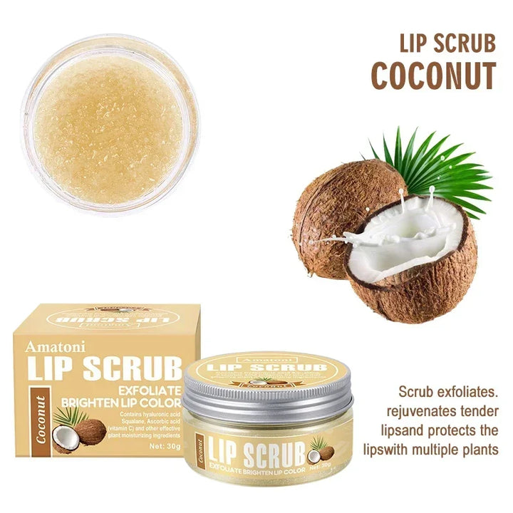 Lip scrub 30g raspberry vanilla coconut watermelon lip brighten exfoliating lip moisturizing gift for women