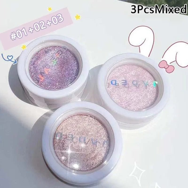 Monochrome Glitter Eyeshadow Gold Shining Brighten Eyes Makeup Long Lasting Eye Brightening Makeup Pearlescent Shimmer EyeShadow