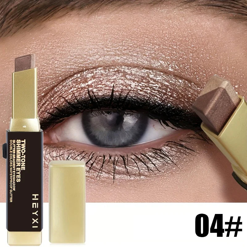Double Color Eye Shadow Stick, Naturally Tinged, Not Easy to Mottle Off Makeup, Pure Color, Create Natural Makeup Effect