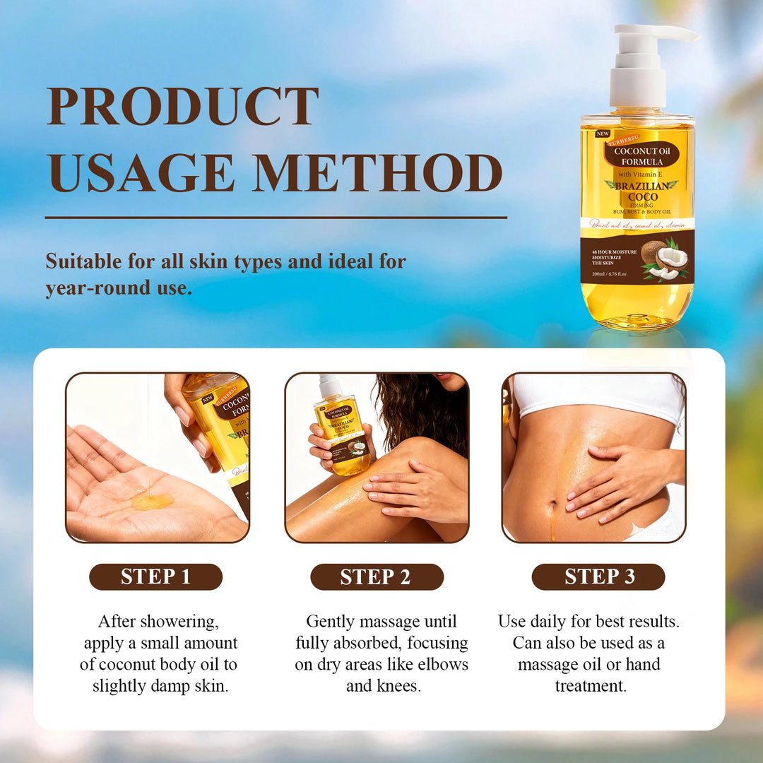 Organic Coconut Oil for Skin, Deep Moisturizing & Nourishing, Improves Elasticity, Natural Body Butter Alternative, Non-Greasy