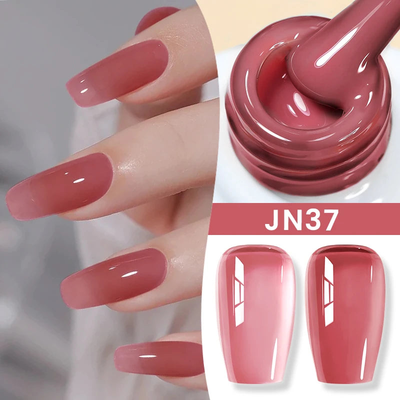 BORN PRETTY Jelly Nude Gel Nail Polish 10ml Light Pink Peach Translucent Color UV Light Cure Gel Varnish Nail Art DIY at Home