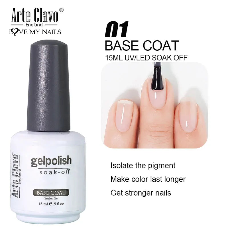 Arte Clavo 15ml HEMA TPO FREE Gel Nail Polish Pink Hybrid Nail Manicure Semi-permanent Enamels Varnish For UV LED Nails Supplies