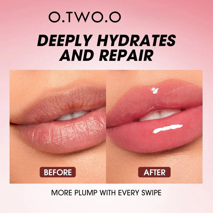 O.TWO.O Lip Oil Gloss Lip Plumper Makeup Moisturizing NonSticky Sexy Water Glossy Glitter Primer Tint Lip Balm Care Cosmetics