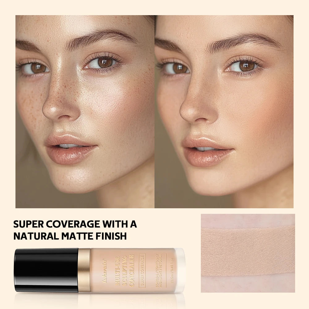 Waterproof Liquid Concealer Matte High Coverage Oil Control Cover Acne Dark Circles Foundation Modify Face Contouring Cosmetics