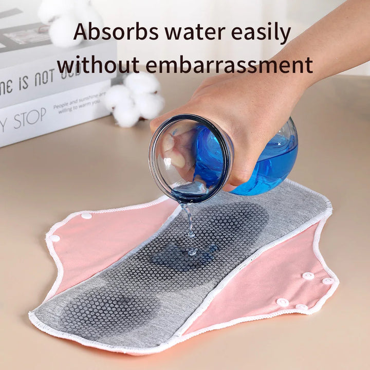 BIAI Large Graphe Sanitary Pads Reusable Menstrual Pads Washable Nursing Pad with Button Waterprooof Sanitary Napkin for Lady