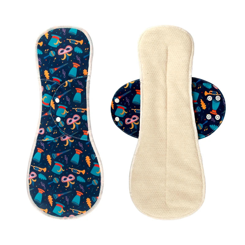 2Pcs Washable Menstrual Pad Panty Liner Reusable Cloth Sanitary pad Hygienic and Soft Cotton Mesh Menstrual Accessories