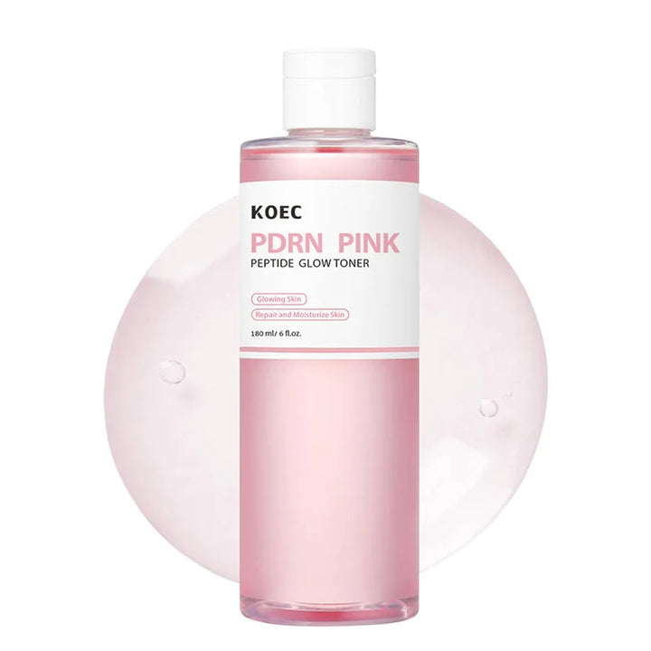 Pink Peptide Glow Toner Moisturizing Rose Facial Essence Water Glowing Skin Repalr Molsturize Skin 180ml/6 Floz Korean Skin Care