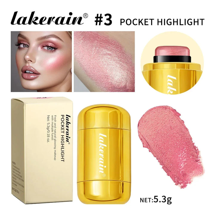 Pearl Peach Cheek Highlight Blush Stick Bronzers Contouring Shimmer Rouge Cream Glowing Brightening Skin Tone Cosmetics Tubes