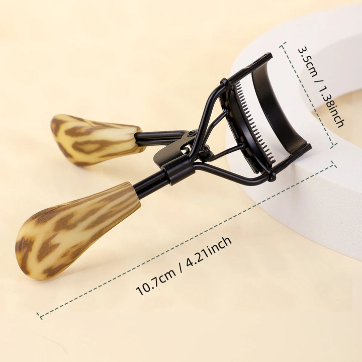 1PC portable eyelash curler, stainless steel leopard print handle eyelash curler, eyelash curling tool