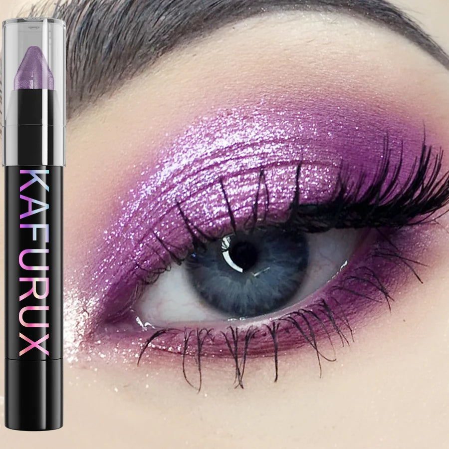 25 Colors Glitter Eyeshadow Eyeliner Pencil Waterproof Pearlescent Matte Nude Eye Shadow Korean Makeup Gift Highlighter Pen Tool