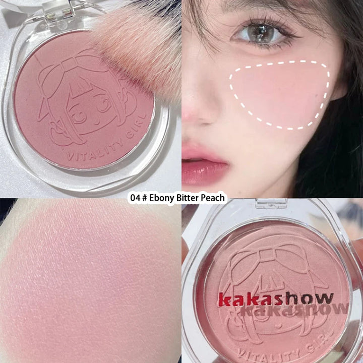 Kakashow Youthful Gradient Blush - Natural Nude Shade,  Easy-to-Blend Formula with Long-lasting Matte Finish,