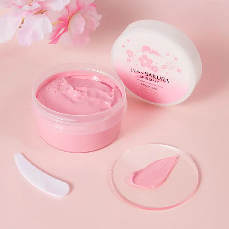 LAIKOU Japan Sakura Clay Mask Deep Cleansing Skin Mud Korean Face Mask Oil Control Shrink Pores Skin Care 80g
