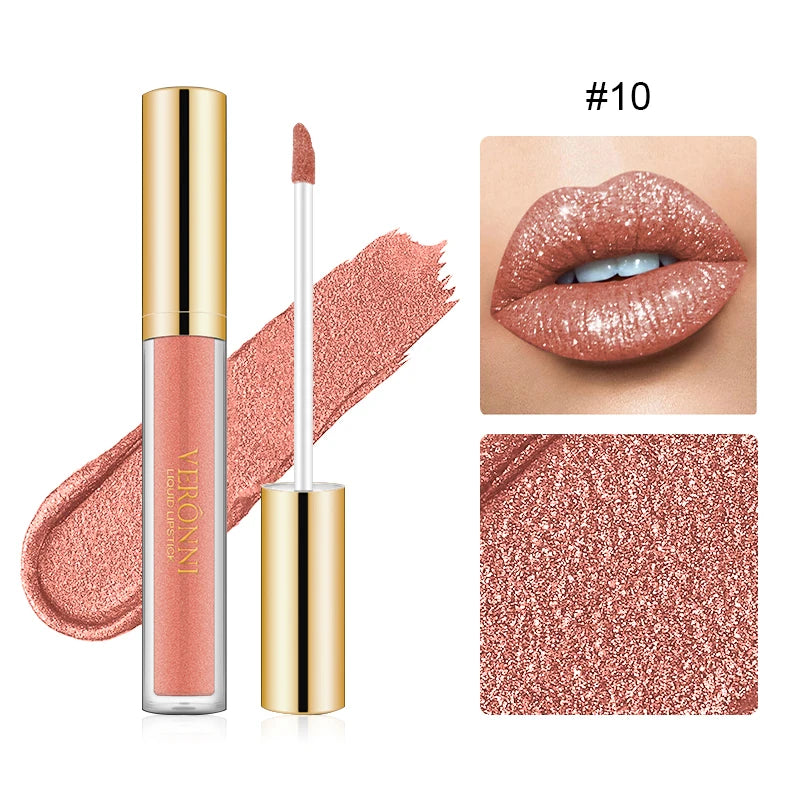 10 Colour Diamond Shimmer Lip Gloss Set,Glitter Shimmer Makeup Long Lasting lipsticks Makeup, Smudge Proof Lip Glaze Valentine's