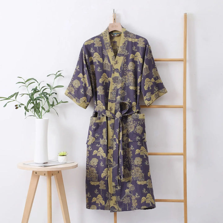 Cotton Printed Women's Bathrobe for Spring and Autumn Pajamas Home Clothing Multi Colors Quick Drying Bathrobes Female