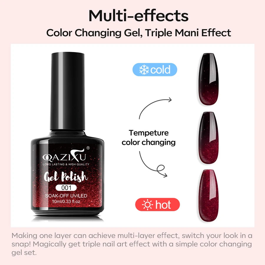 10ml Thermal Gel Nail Polish Temperature Color Changing Gel Polish Semi Permanent Soak Off UV LED Nail Art UV Winter