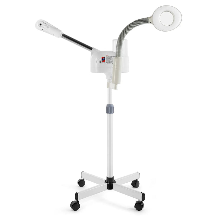 2IN1 Hot Facial Steamer 5X LED Magnifying Lamp UV Ozone LCD Salon Spa Skin Care