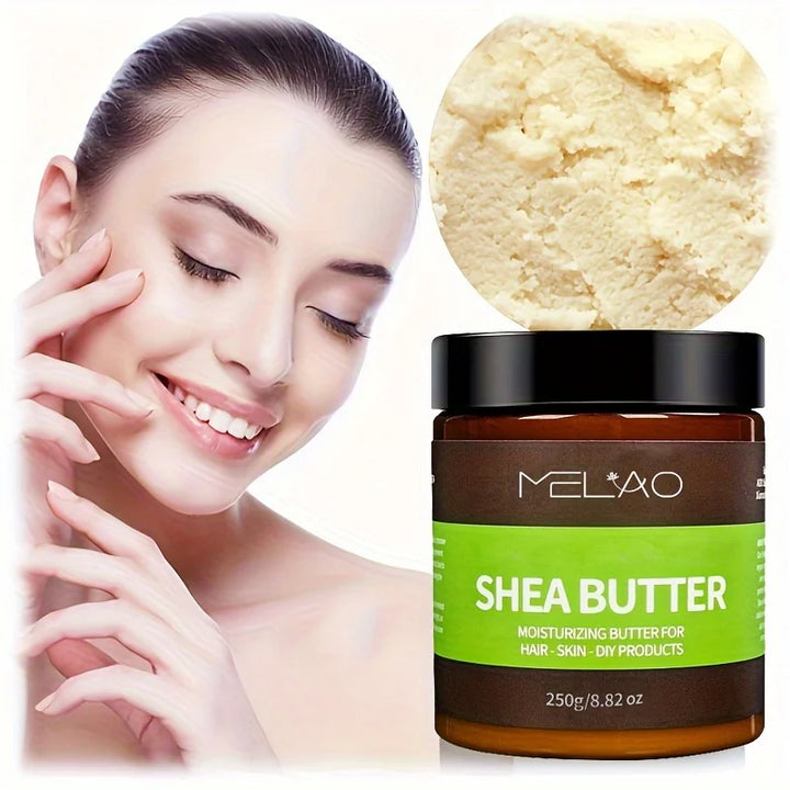 MELAO Organic Shea Butter for Body & Face Organic , 100% Raw & Unrefined to Soften, Smooth & Boost Radiance