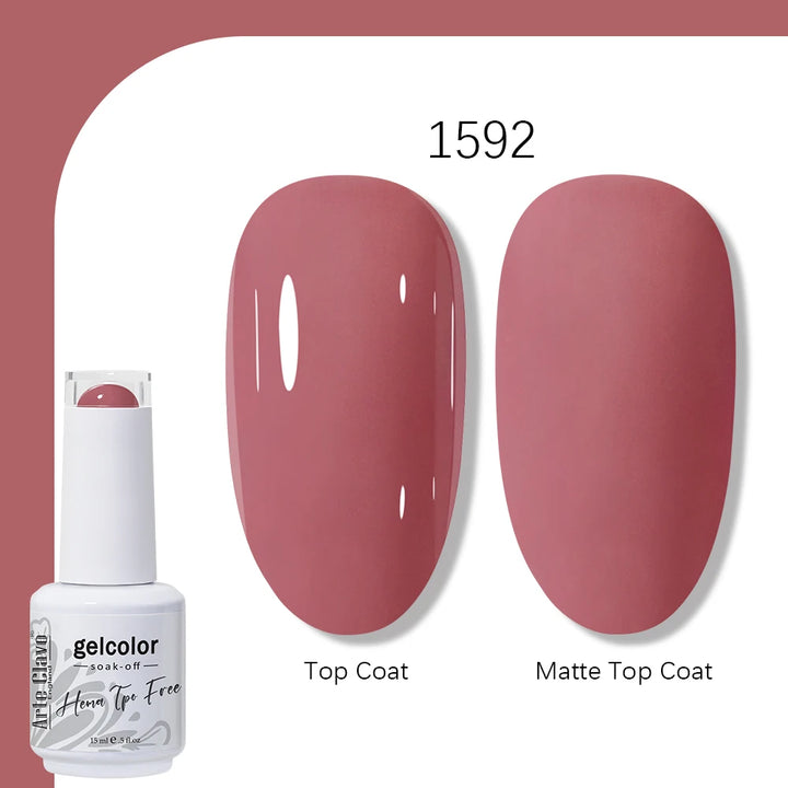 Arte Clavo Solid Color Gel Nail Polish 15ml Soak Off UV LED Gel Semi-Permanent Glitter Polish For Manicure Nail Art Salon Gel