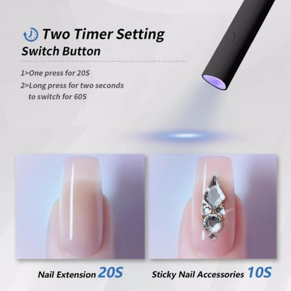 Rechargeable UV LED Nail Lamp for Gel Nails Nail Lamp Handheld with Stand Portable Mini Nail Dryer Gel Nails Light for Fast Dryi