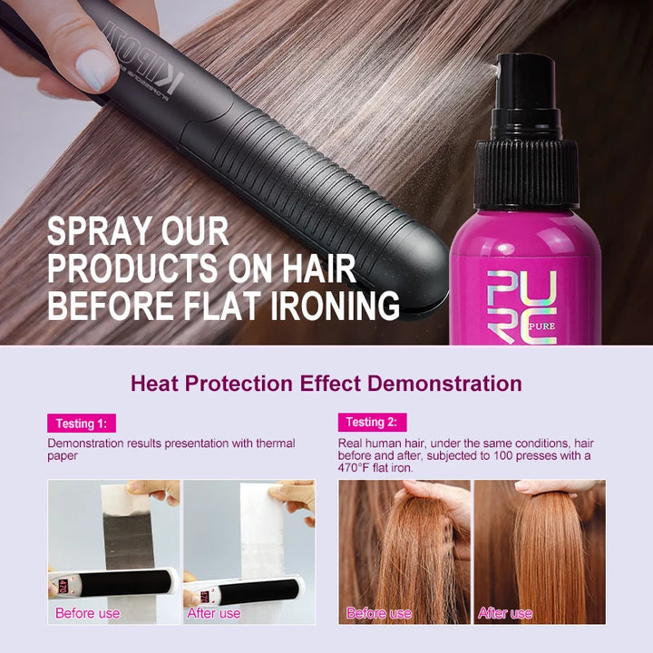 PURC Heat Protection Spray Smoothing Anti Frizz Dry Hair Scalp Treatment Hair Care Products for Women