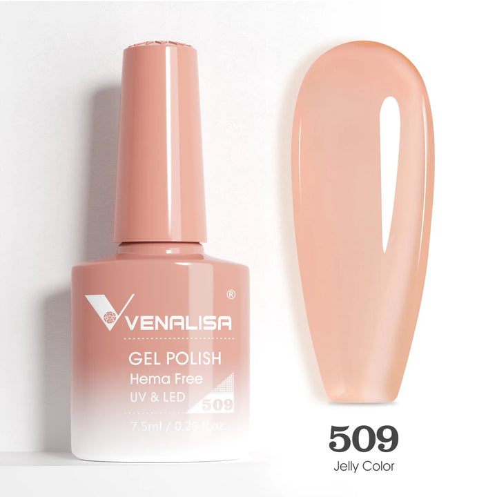 Venalisa HEMA TPO FREE Nail Gel Polish Glitter Gorgeous Full Coverage Soak Off UV LED French Nail Jelly Pink Nude Collection