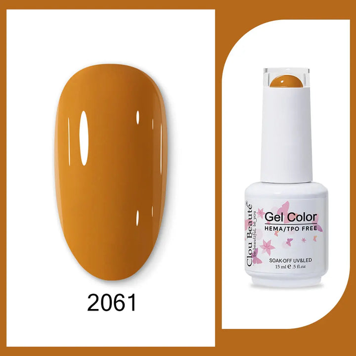 Clou Beaute 15ml Red Black White Green Neon Gel Nail Polish Base Top Coat Velvet Top 400 Colors Semi Permanent Gel Nail Varnish