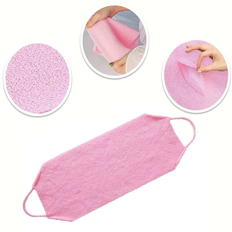 4 Color Exfoliating Bath Scrubber Glove,Towel Body Back Scrub Towel for Bath Stretchable Full Body Scrub Bathroom Supplies