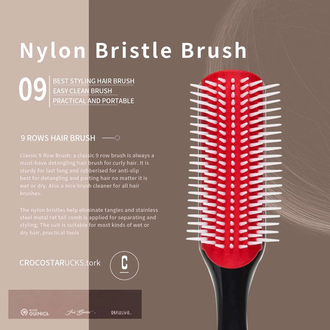 5 Pcs Detangling Brush Set，Curly, Wet/Dry, Black Hair, Flex Detangling Brush set for Hair Style and Cuting, Easy Clean in Daily