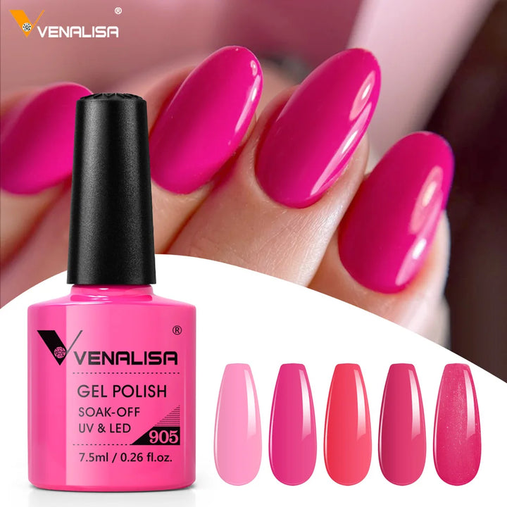 VENALISA Nail Gel Polish Semi Permanent Gellack Nail Art Salon 120 Color Glitter 7.5ml Soak off Organic UV LED Nail Gel Varnish