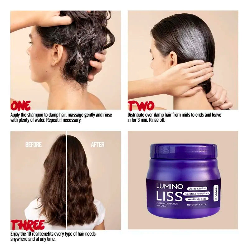 250g Keratin Straightening Hair Mask Restore Hair Soften Gloss Straightener Deep Repair Conditioner For Dry Damaged Frizzy Hair
