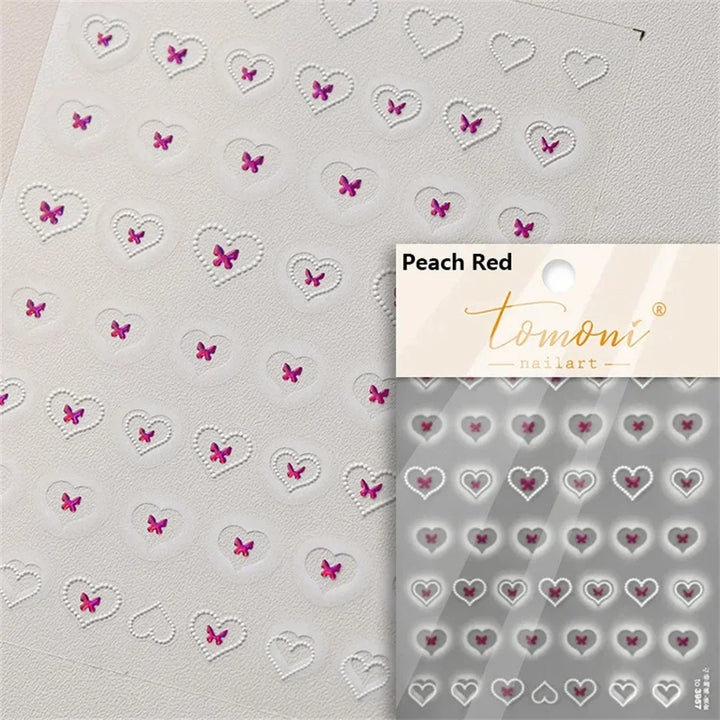 1 piece 5D color crystal star nail stickers high quality love shiny silver hollow smear rainbow flower jelly design nail sticker