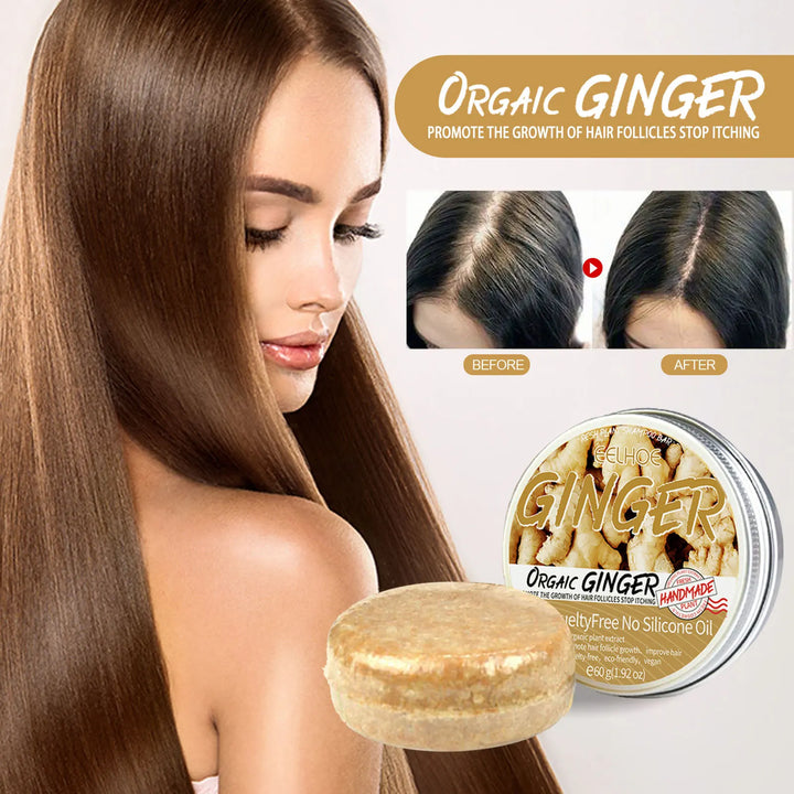 60g Natural Ginger Shampoo Soap Reduce Hair Loss Clean Dandruff Nourish Moisturize Scalp Improve Hair Quality Hair Care Product