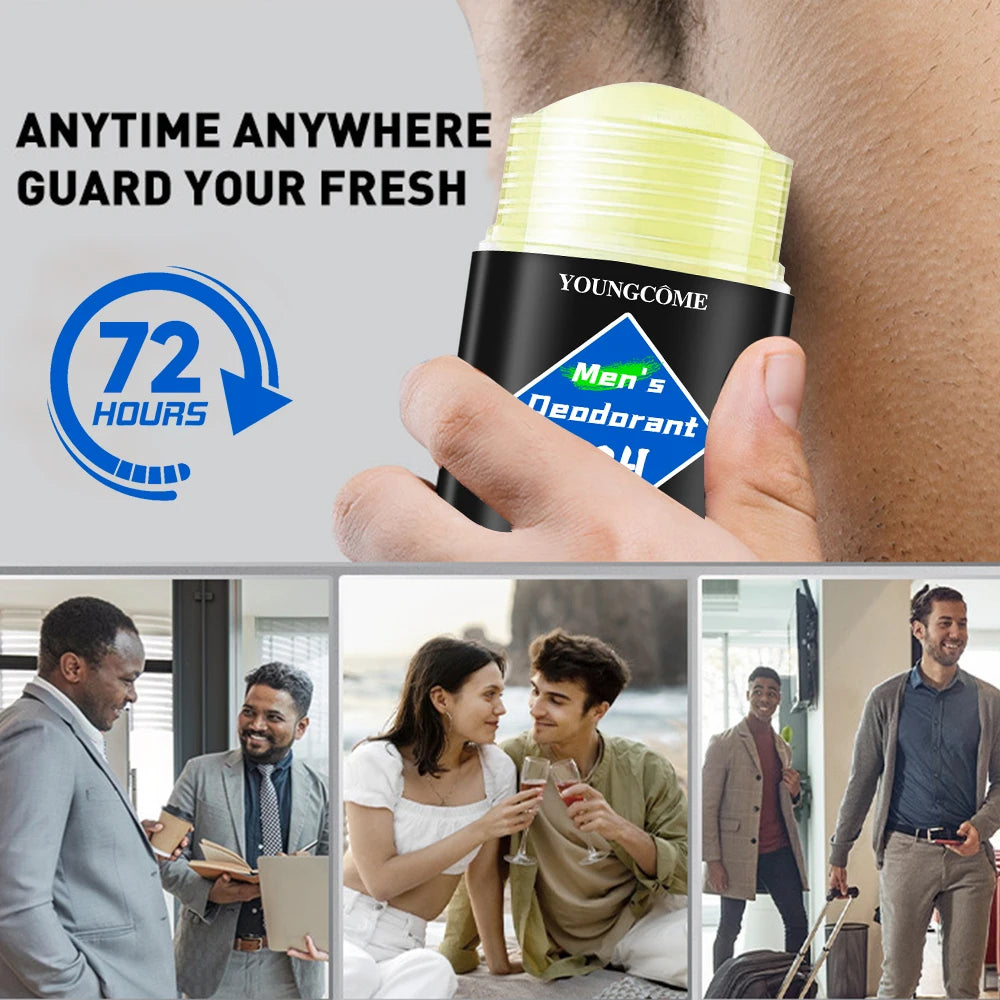Men Deodorant Stick Anti Sweating Keep Drying Lasting Fragrance Remove Armpit Odor Underarm Refresh Sticks Antiperspirant 1/6pcs
