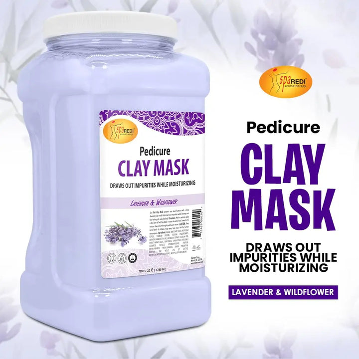 Lavender & Wildflower Clay Mask, 128 Oz - Deep Cleansing, Pore Purifying, Detoxifying & Hydrating for Feet & Body