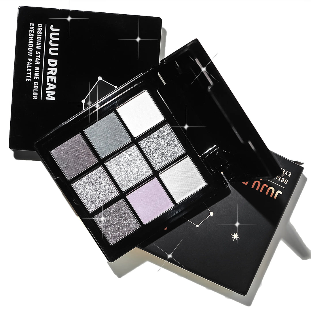 Nine-color eyeshadow palette, gray-pink smoky makeup, matte pearlescent silkworm brightening makeup