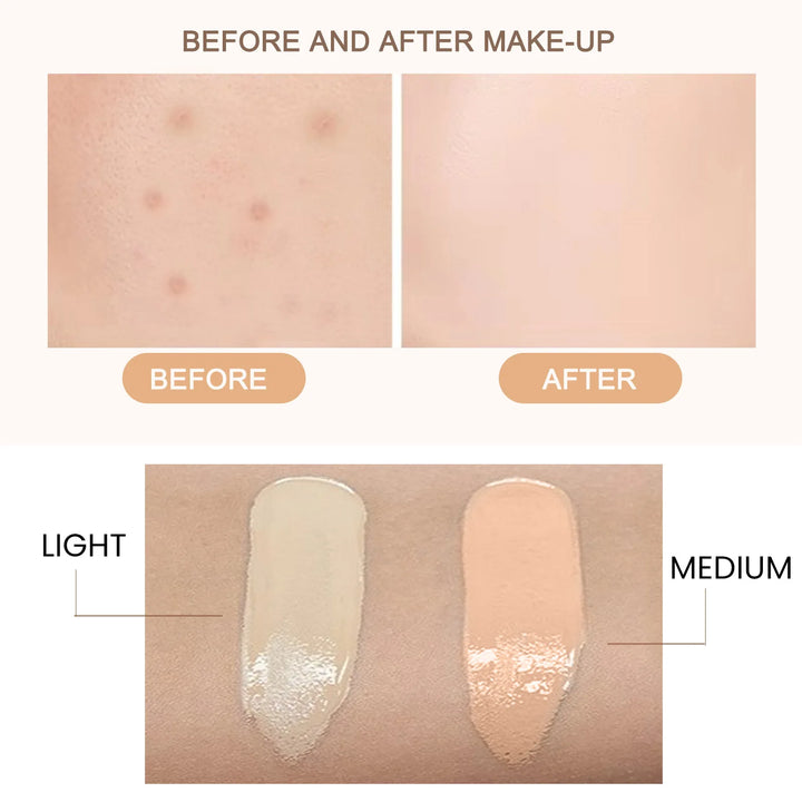 EELHOE CC Cream Foundation Spf 50 Full Coverage Blemish Cover Matte Finish Brightening Face Concealer Color Correcting Cream