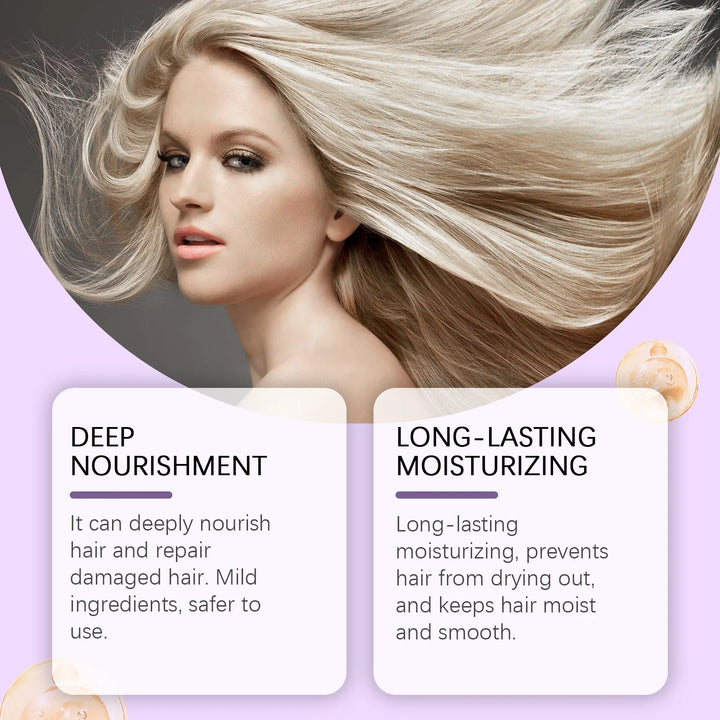 HOEGOA Purple Hair Mask Anti Yellow Deep Nourishing Shiny Hair Repair Dry Frizzy Damaged Maltreated Hair Care Conditioner 100g