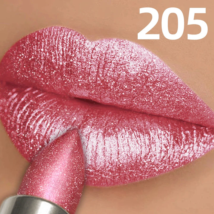 Metallic Glitter Lipstick 3 Color Waterproof Lip Balm Red Long Last Lip Tint Matte Lip Makeup Gifts  Shiny Lip Gloss Cosmetic