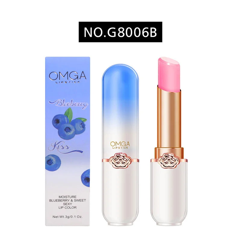 OMGA Color-Changing Lip Balm Jelly Lipstick Moisturizing Waterproof Hydrating Temperature-Sensitive Peach Flavor,Smooth Lips