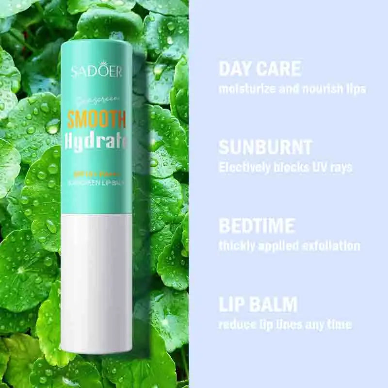1/2/3pcs SADOER Spf 15+ Lip Sunscreen Solar Blocker Lip Balm Moisturizing Fade Lip Lines Nourishing Hydrating Lips Lipstick